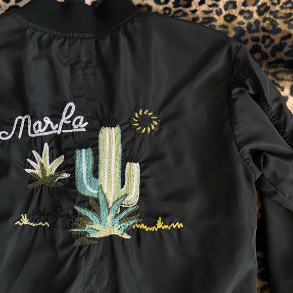 Timing Jackets & Blazers - 🌵 Embroidered Marfa, TX Cactus Bomber Jacket 🌵